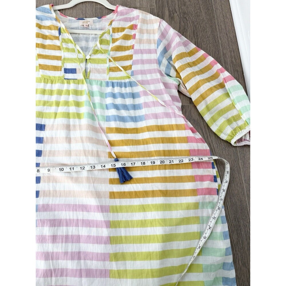 Sunshine Tienda Colorful Stripe Copa Maxi Dress Sz Large Beachy Coastal Boho - Picture 10 of 13